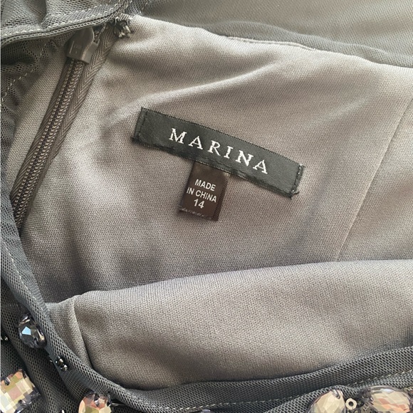 Beautiful classy formal sequin dress dark grey with rhinestones fully lined - Picture 7 of 14